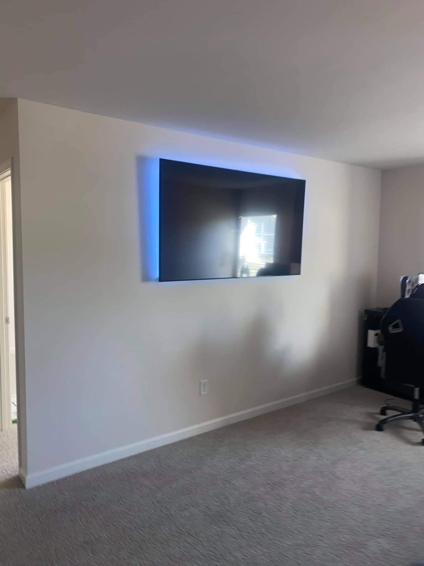 Bedroom TV Mount with LED Backlighting